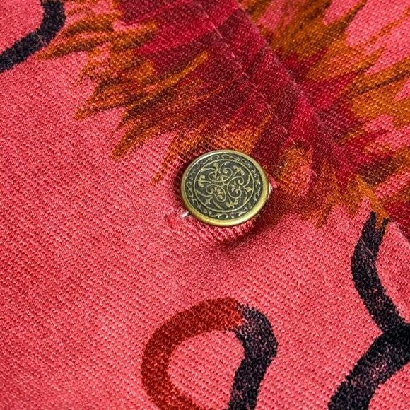 French Laundry burgundy print denim jacket size L - Picture 11 of 13